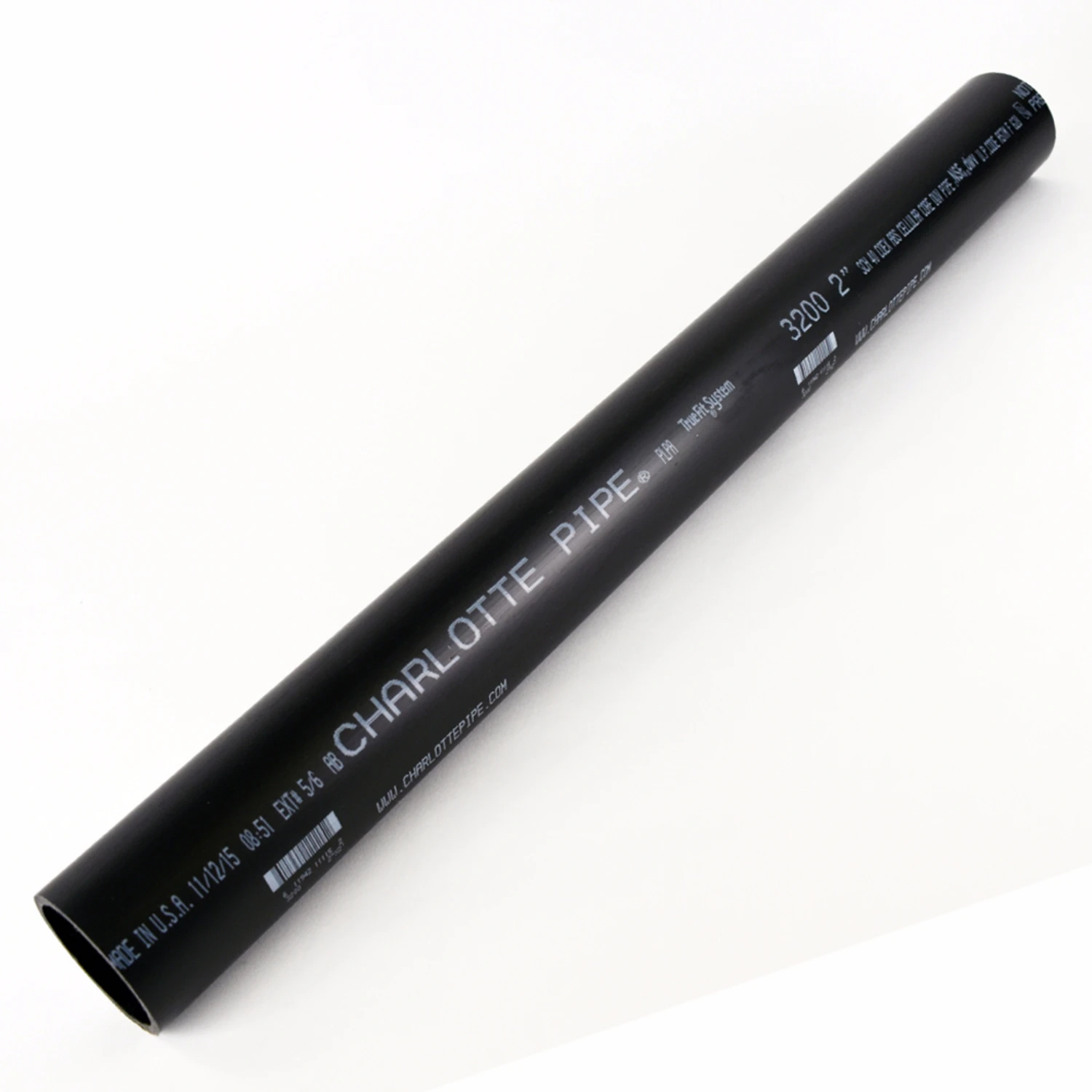 2 In. X 2 Ft. Abs Dwv Pipe - Schedule 40, Black Foam Core