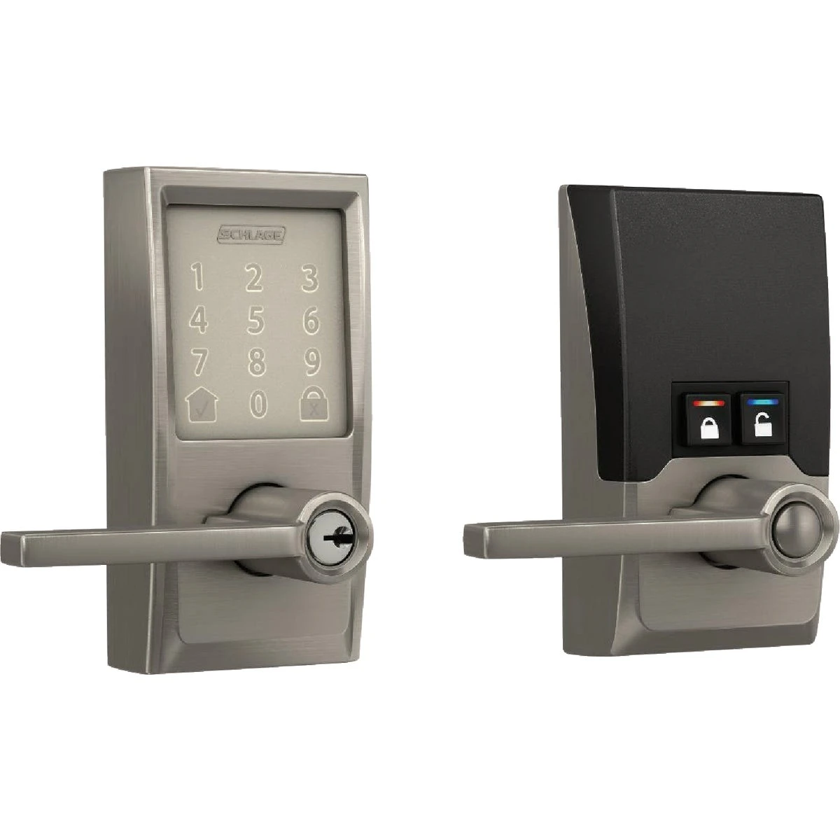 Schlage Encode Satin Nickel Metal Wi-Fi Deadbolt with Latitude Lever
