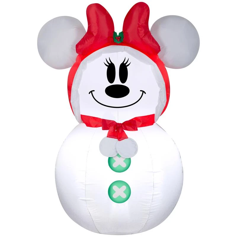 Airblown Led Minnie Mouse Snowman Inflatable Decoration, 3.5 Ft Tall