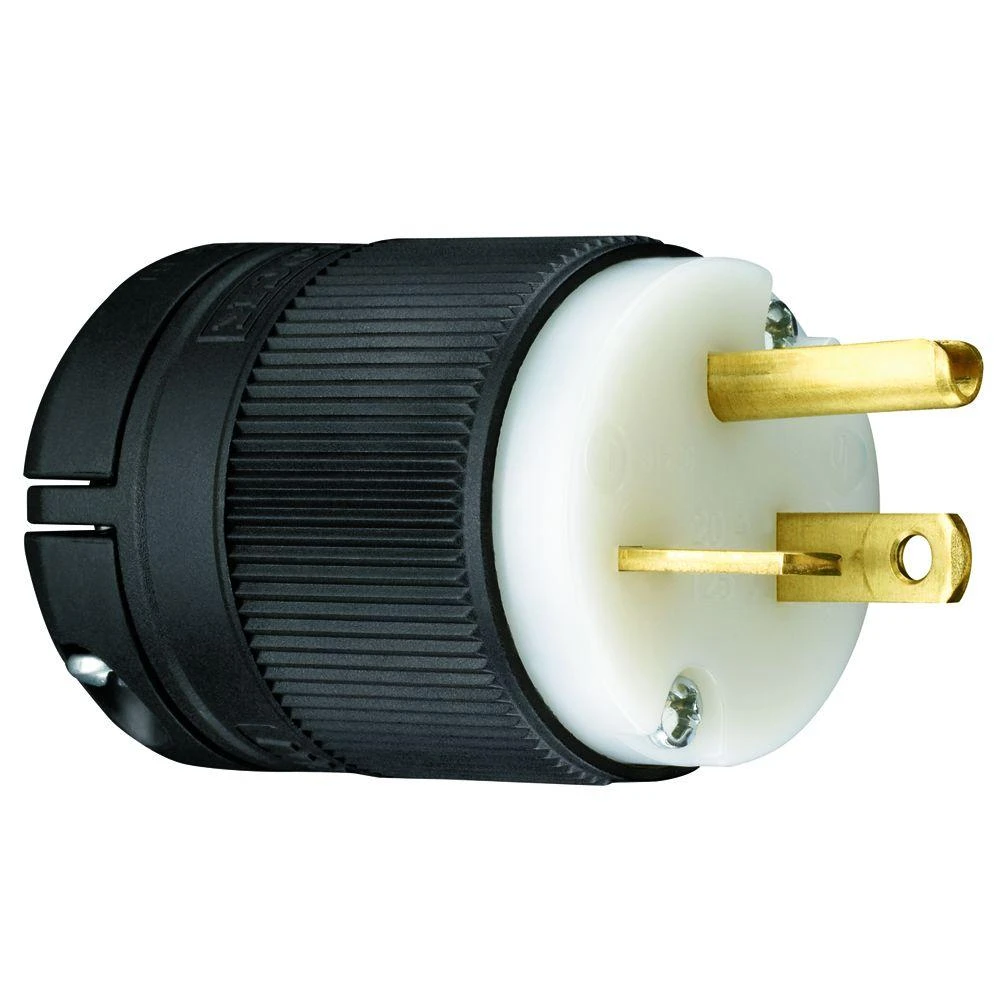 Clamp-lock Straight Blade Plug, 20-amp 125-volt, Nema 5-20p