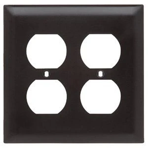 Pass & Seymour Duplex Nylon Wall Plate, 2-Gang, Brown