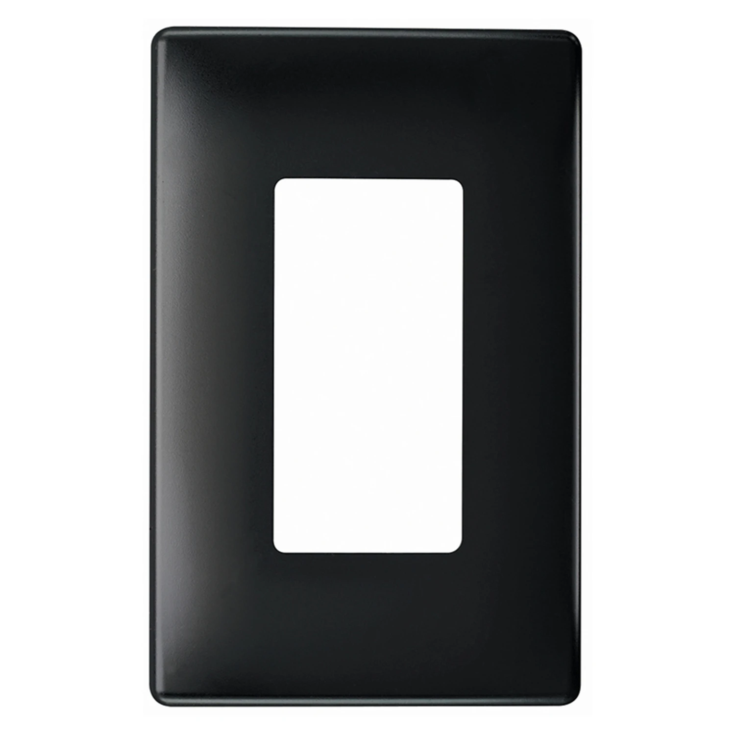 One-Gang Screwless Wall Plate in Black Finish for Electrical Outlets and Switches