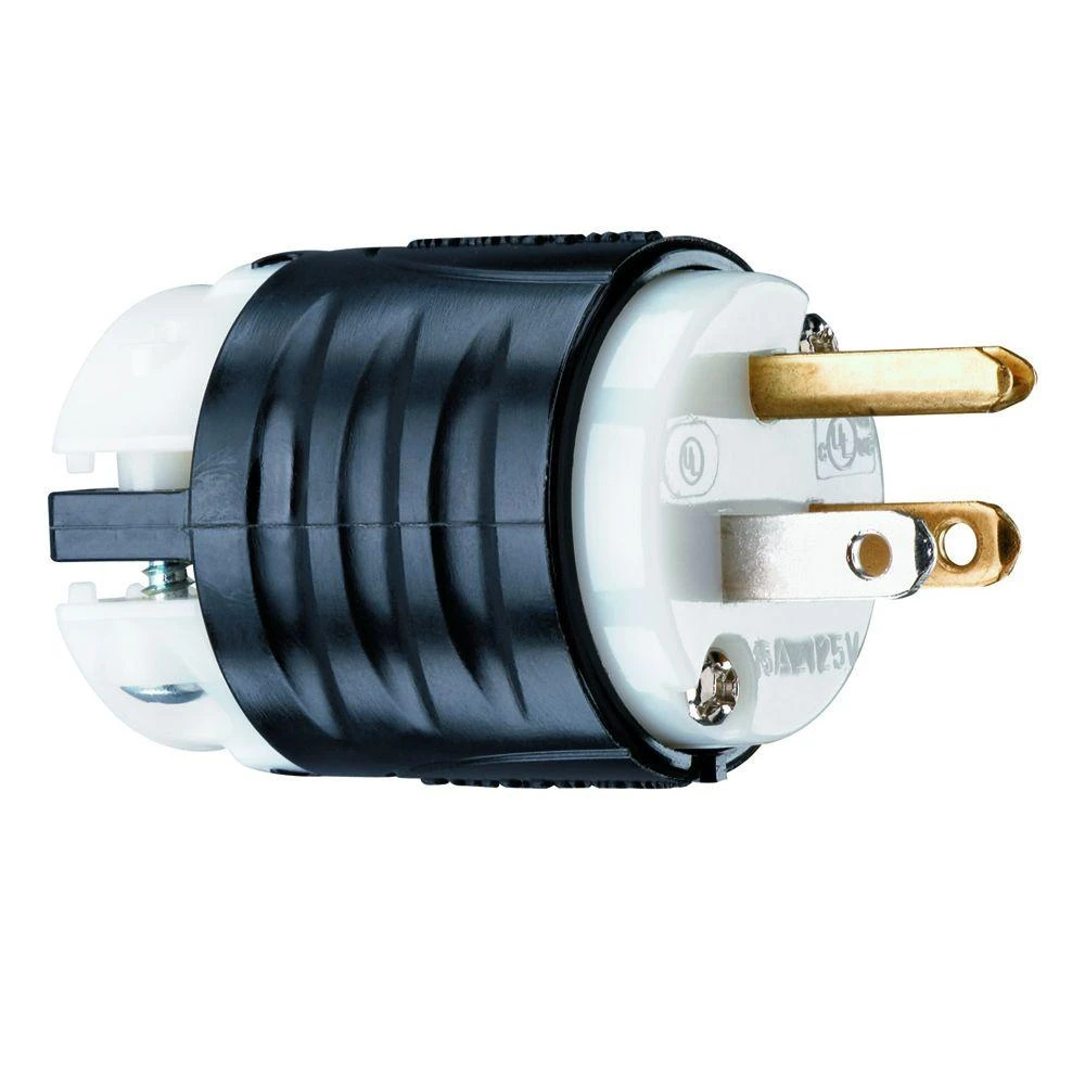 15 Amp 125 Volt Heavy Duty Straight Blade Plug With 3 Wire Grounding