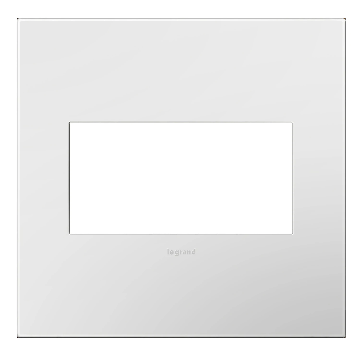 Pass & Seymour Wall Plate, Screwless, 2-Gang, Gloss White