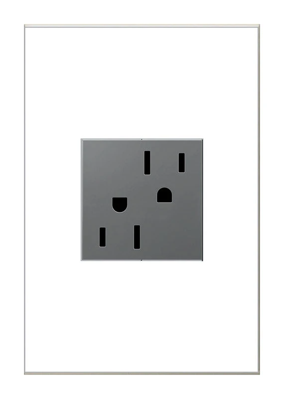 Pass & Seymour Tamper-Resistant Outlet, Magnesium, 15-Amp