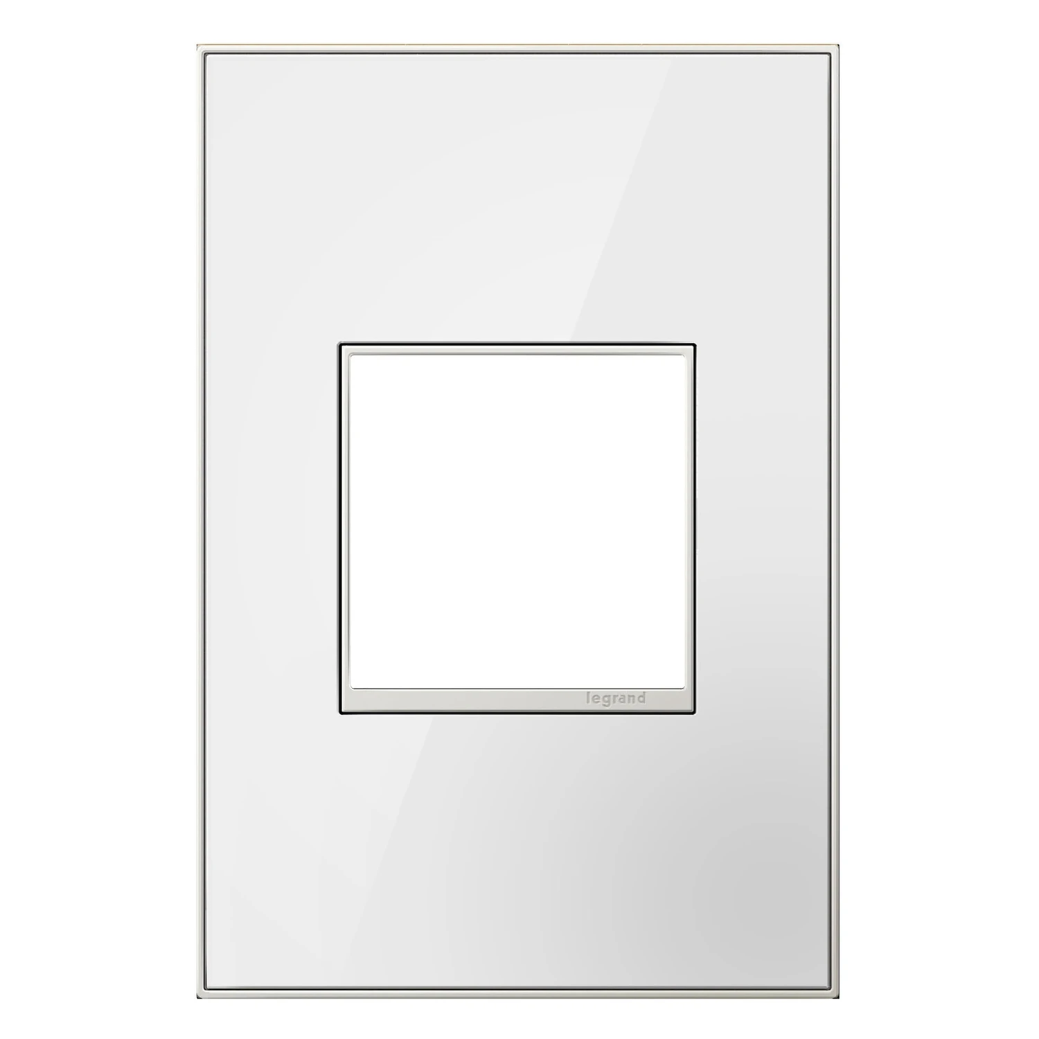 Pass & Seymour Wall Plate, 1-Gang, White Mirror