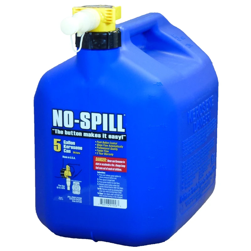 Viewstripe 5 Gallon Plastic Kerosene Fuel Can, Blue, Model 1466