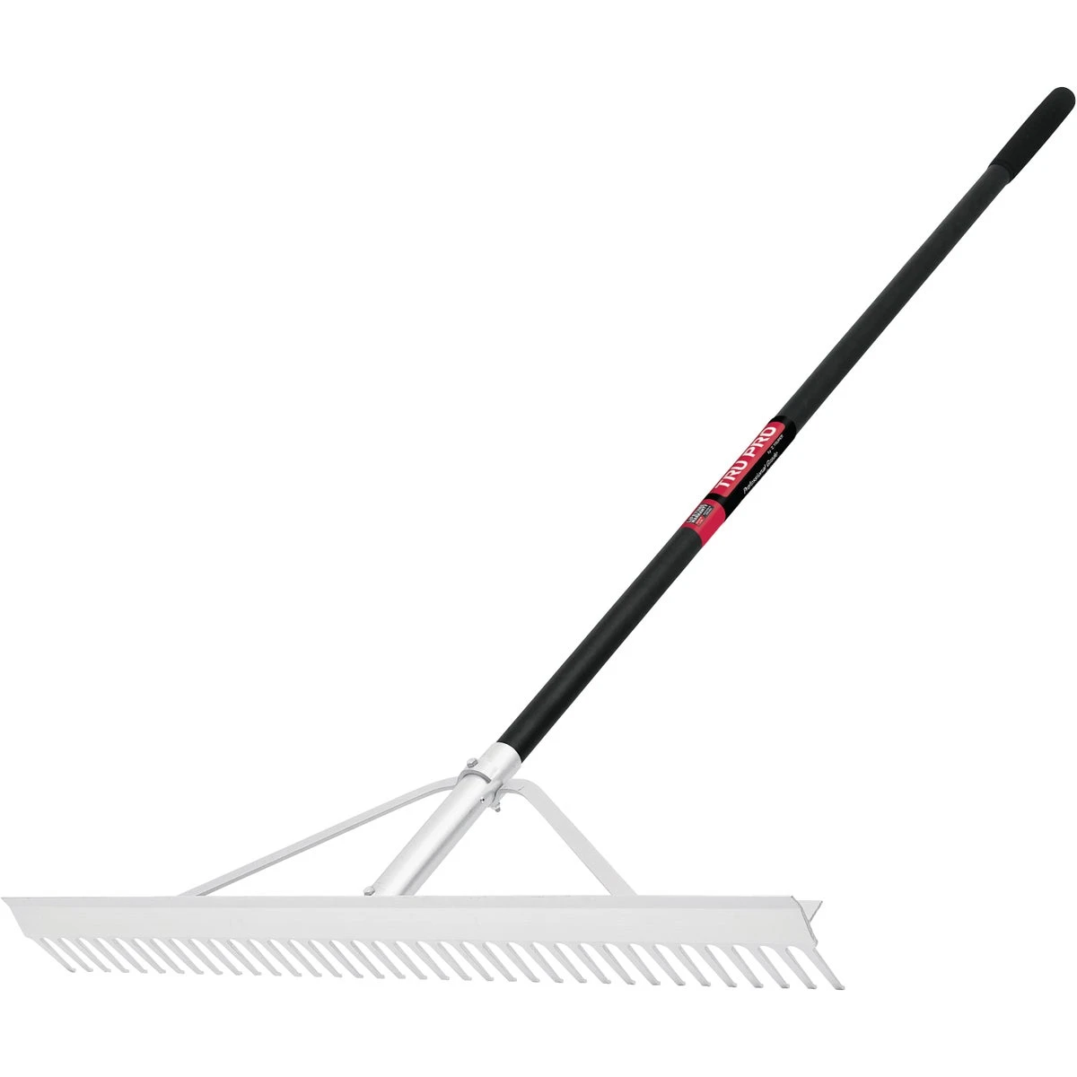 36 Inch Aluminum Landscape Rake With 30 Tines And 66 Inch Handle