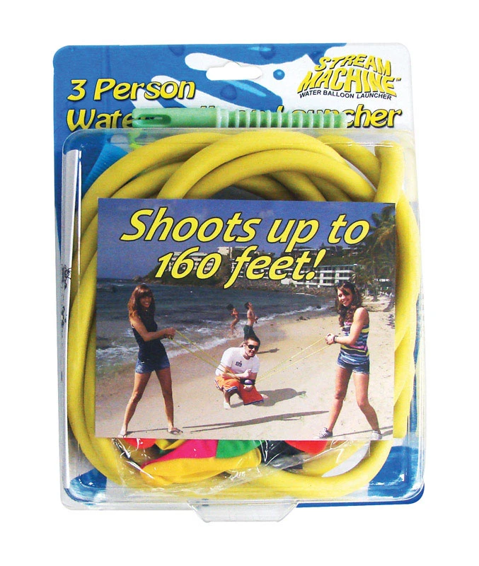 3 Person Water Balloon Launcher Kit With 72 Biodegradable Balloons And Filter Nozzle