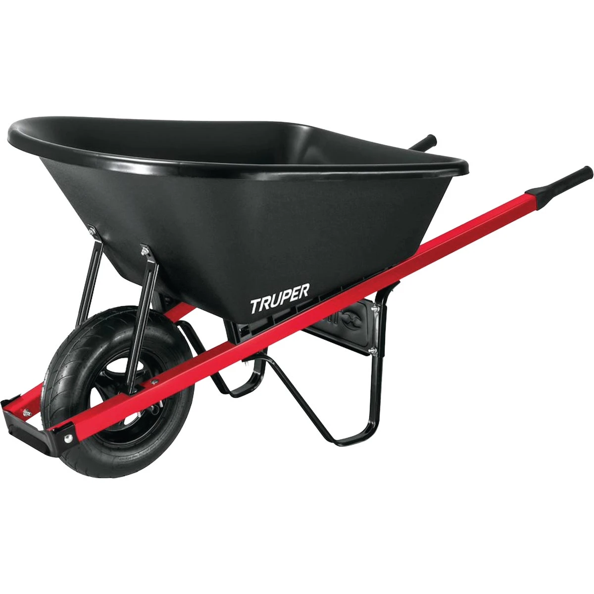 6 Cu. Ft. Poly Wheelbarrow With Steel Handle And 16 In. Tire