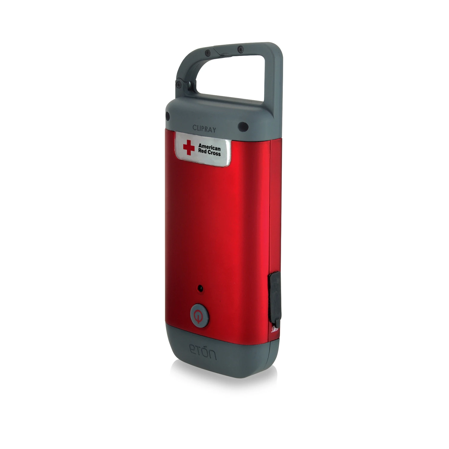 Red Led Hand Crank Flashlight With Usb Charger And Carabineer Clip