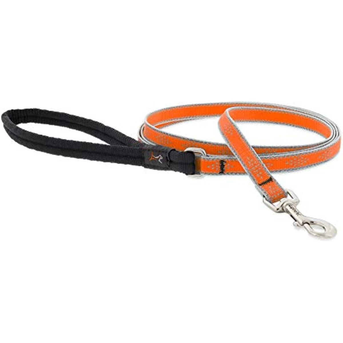 Reflective Dog Leash, 1/2-inch X 6-feet, Orange Diamond Pattern