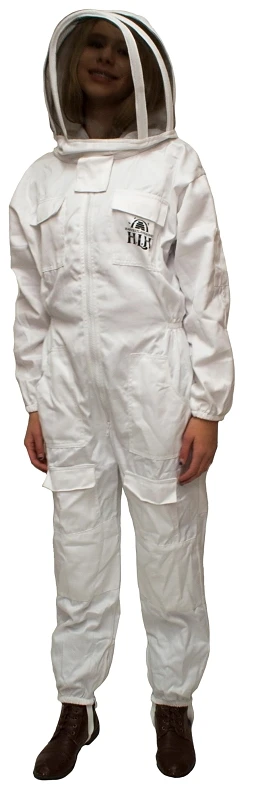 Harvest Lane Large Polyester Cotton Beekeeping Suit With Fencing Veil And Pockets