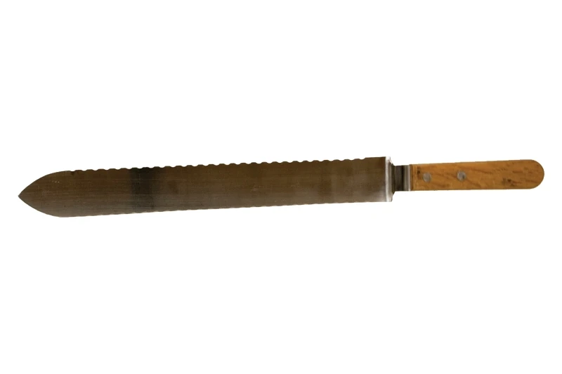17.5 In. Cold Angle Uncapping Knife With Serrated Blade And Wooden Handle