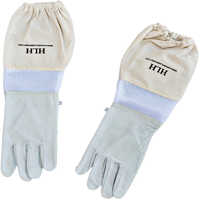 Harvest Lane Medium Goatskin Leather Beekeeping Gloves With Ventilation Inserts