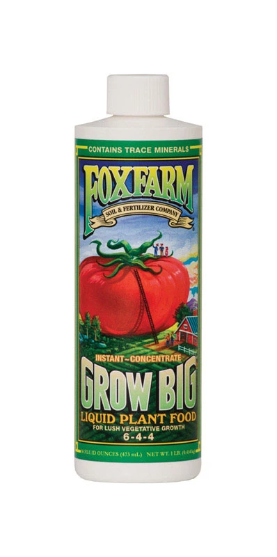 Grow Big Liquid Plant Food Concentrate, 1 Pint, High Nitrogen Fertilizer for Vigorous Growth