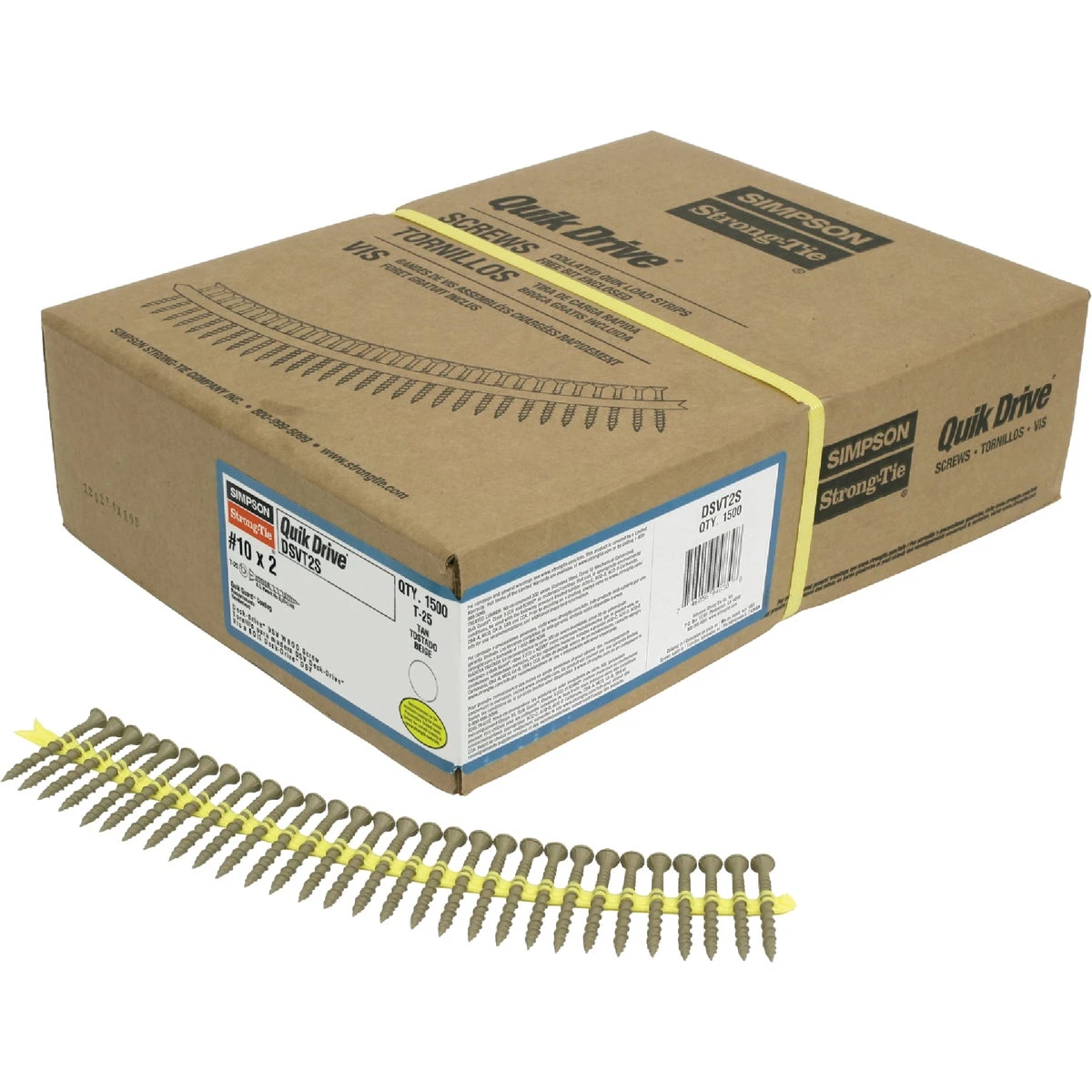 Simpson Strong-tie Quik Drive #10 X 2 In. T-25 6-lobe Deck Screws 1500 Pk, Tan