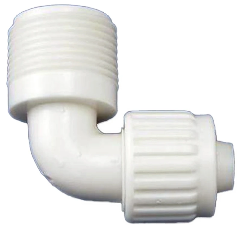 PEX Pipe Male Elbow Fitting, 1/2 Inch by 3/4 Inch Male Pipe Thread Connector