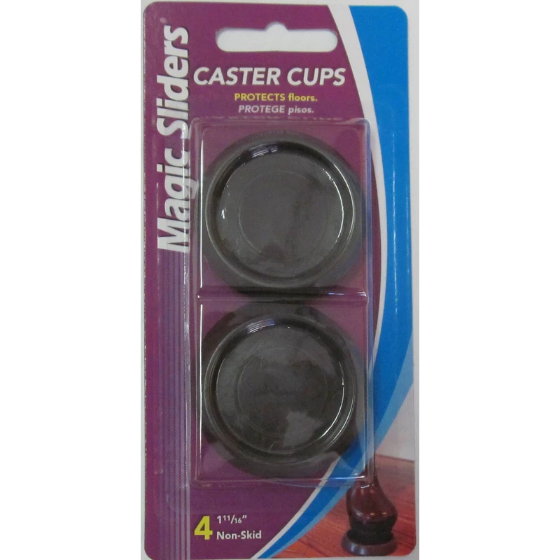 Magic Sliders Plastic Caster Cup Brown Round 1-11/16 in. W X 1-11/16 in. L 4 pk