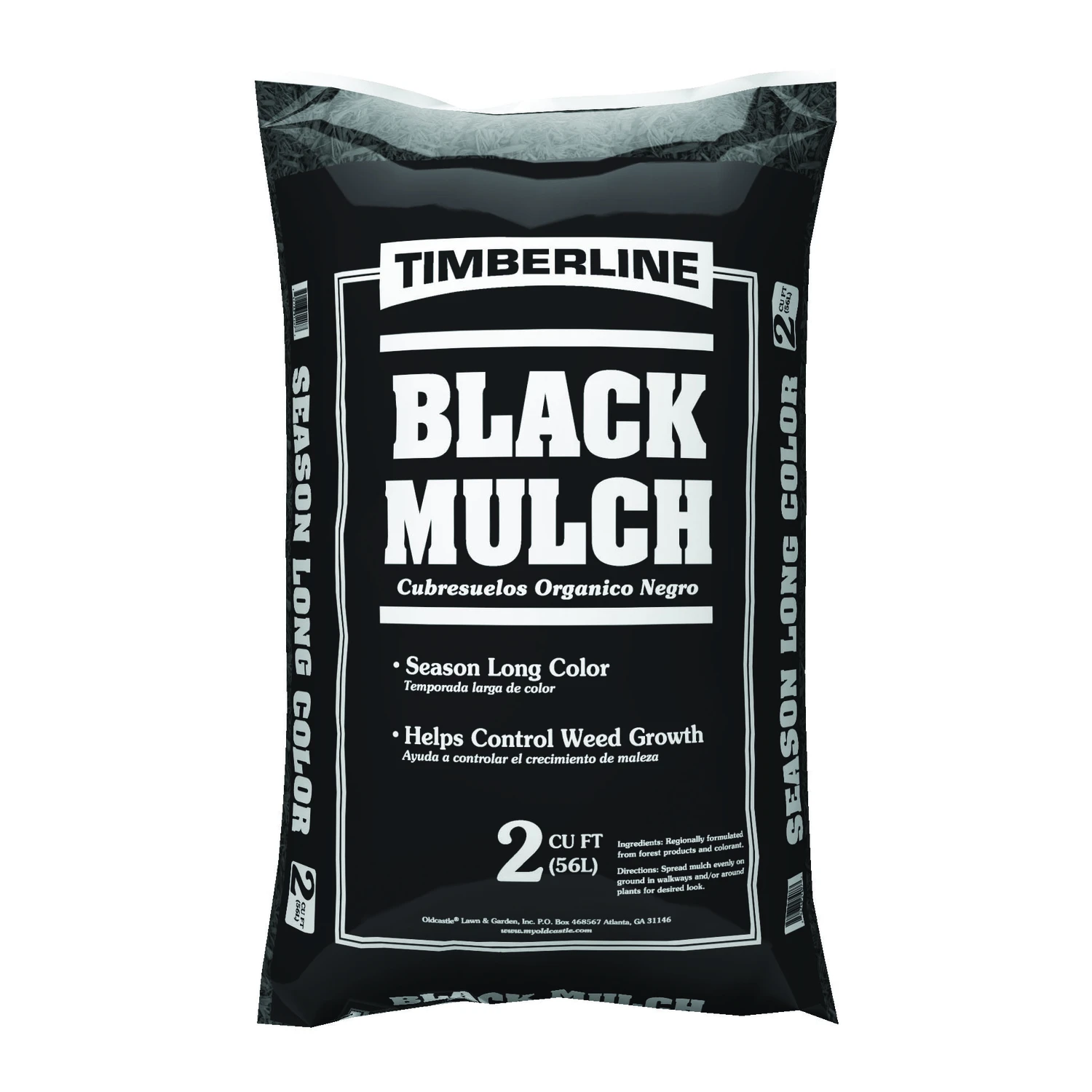 2 Cu. Ft. Dyed Black Shredded Hardwood Mulch For Landscaping