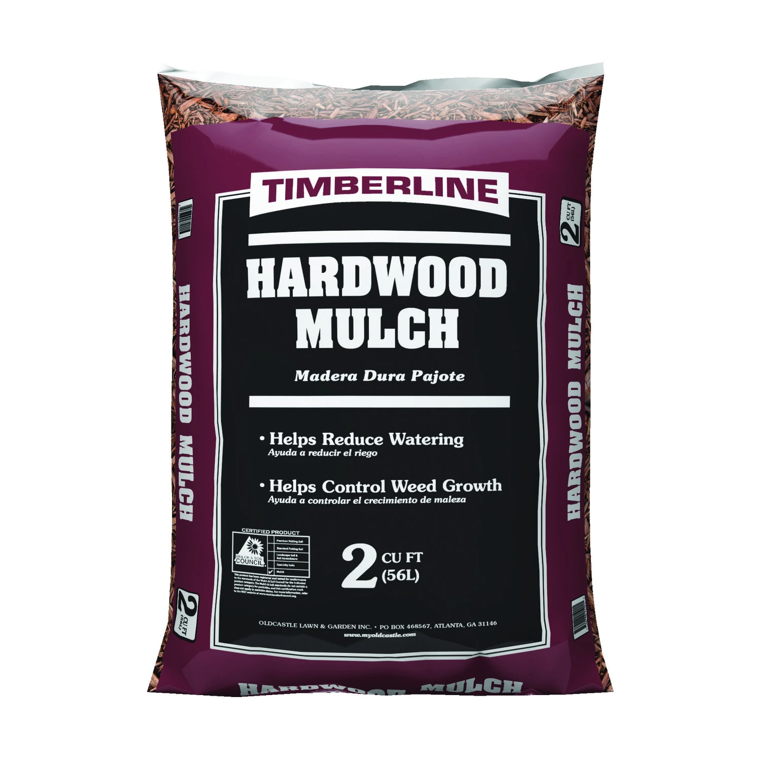 Hardwood Mulch, 2 Cubic Feet Bag, Natural Wood Chips for Landscaping and Gardening