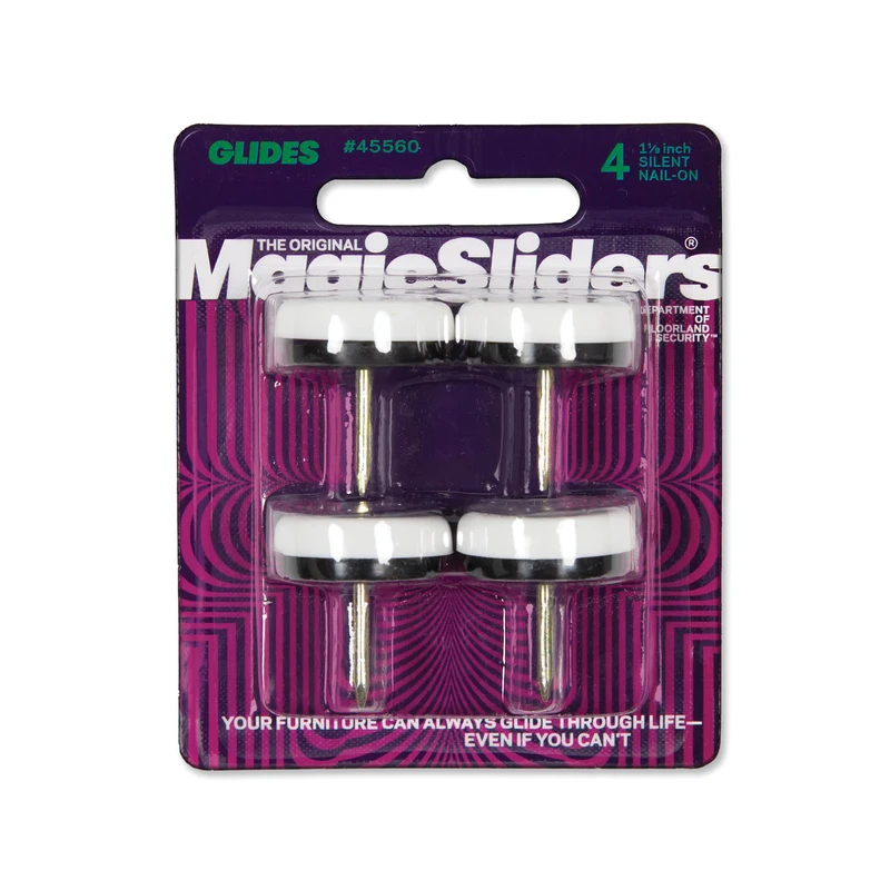 Magic Sliders 1-1/8 In. Round Nail on Furniture Glide,(4-Pack)