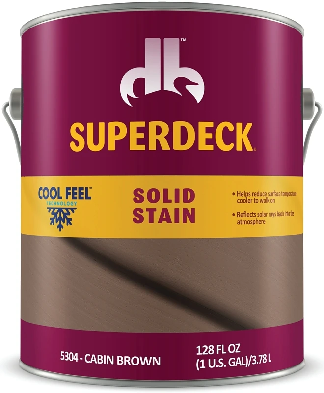 Cool Feel Solid Cabin Brown Acrylic Deck Stain 1 Gallon