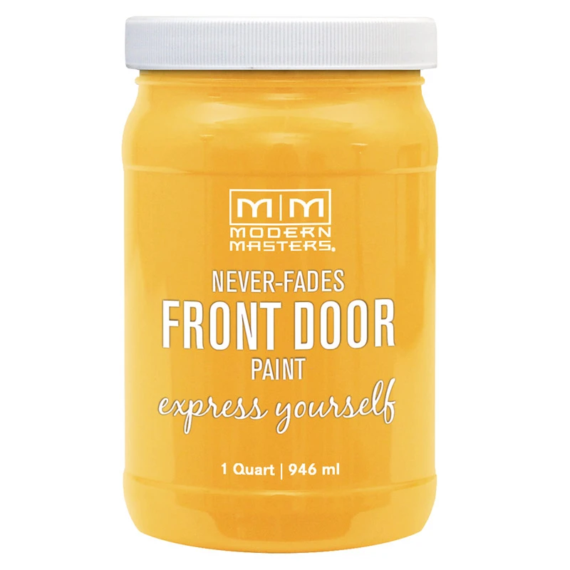 Acrylic Satin Front Door Paint, Happy Yellow, 1 Quart