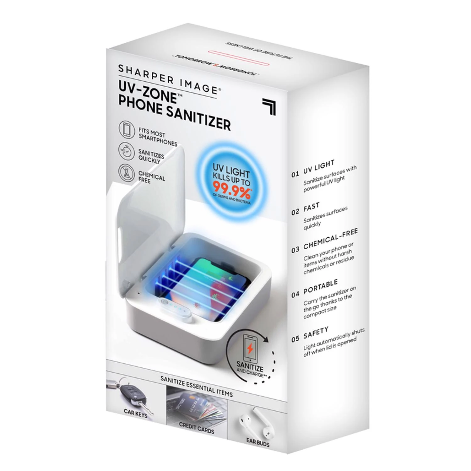 Uv-zone Phone Sanitizer With 2 Uv-c Light Bulbs, Model Pst01106