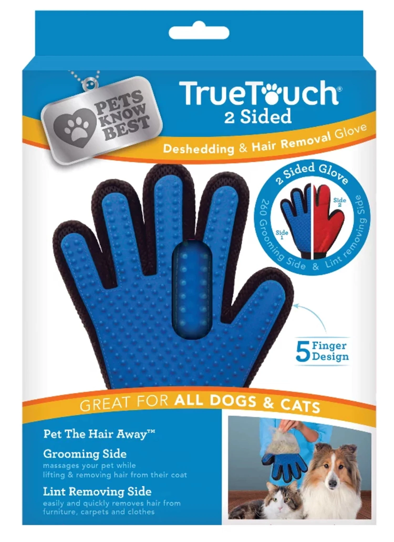 True Touch 2-Sided Pet De-Shedding & Hair Removal Glove