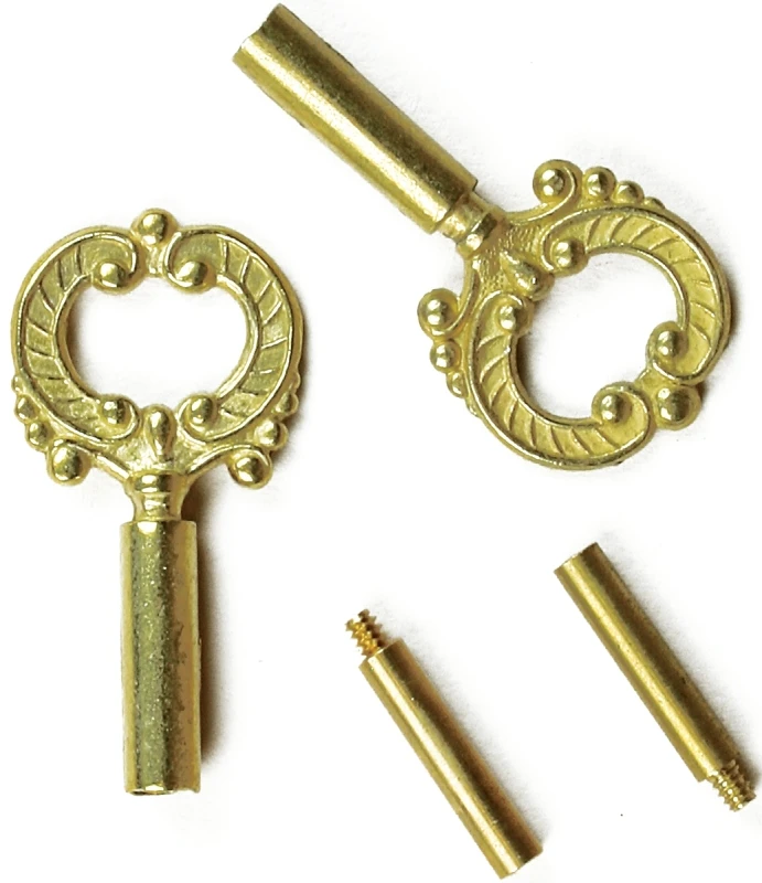 Lamp Socket Keys, 1/2-In. Extension, Brass Finish Plastic, 4/36-In., 2-Pk.