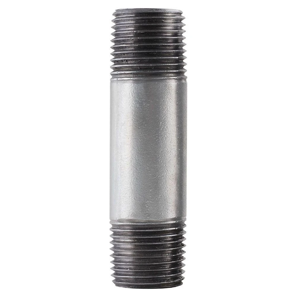 2 Inch by 12 Inch Galvanized Steel Pipe Nipple