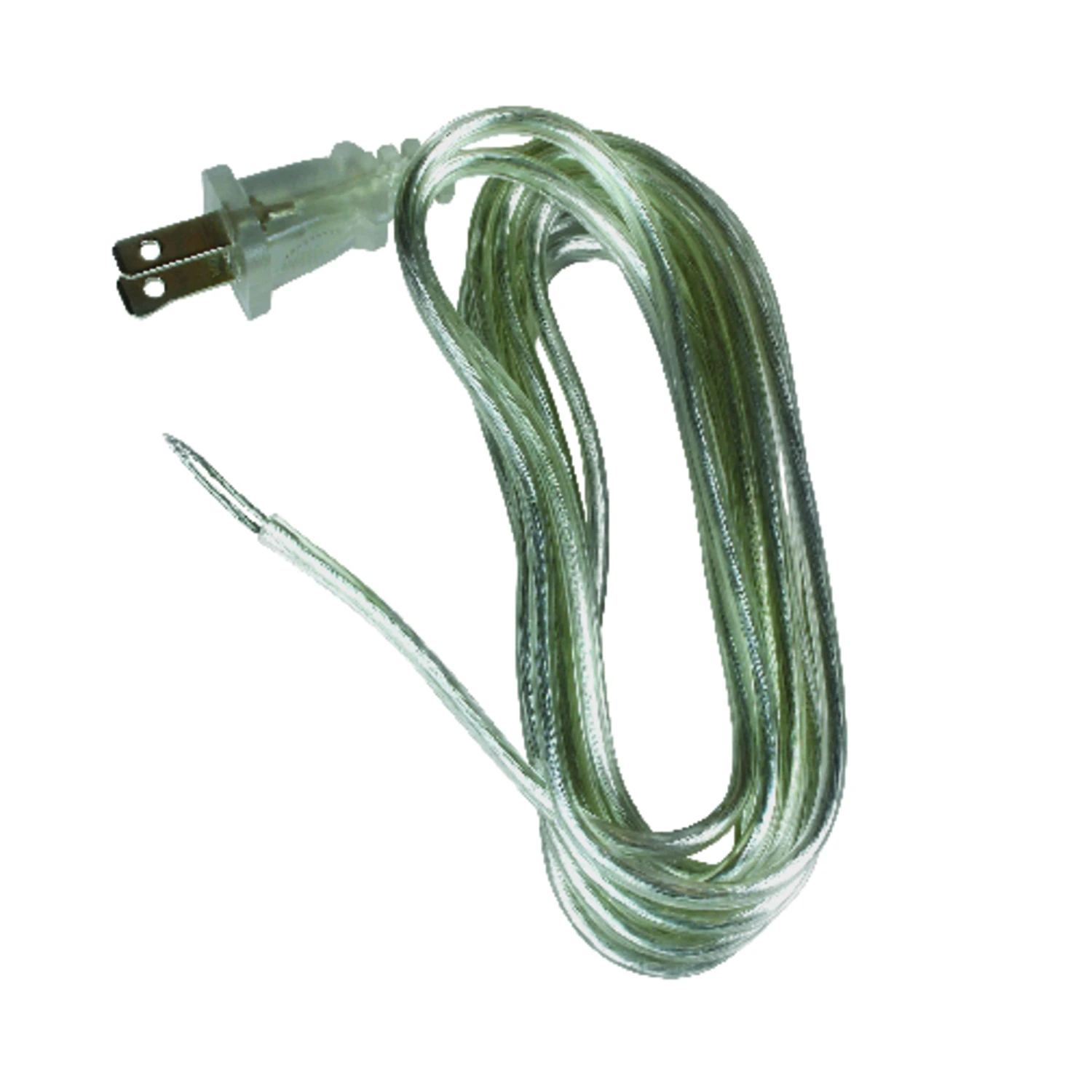 Silver Lamp Cord, 18 Gauge 2 Conductor, 8 Feet Length