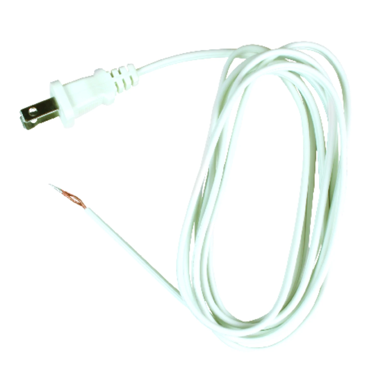 8-foot Lamp Cord With Polarized Plug, 18-2, White