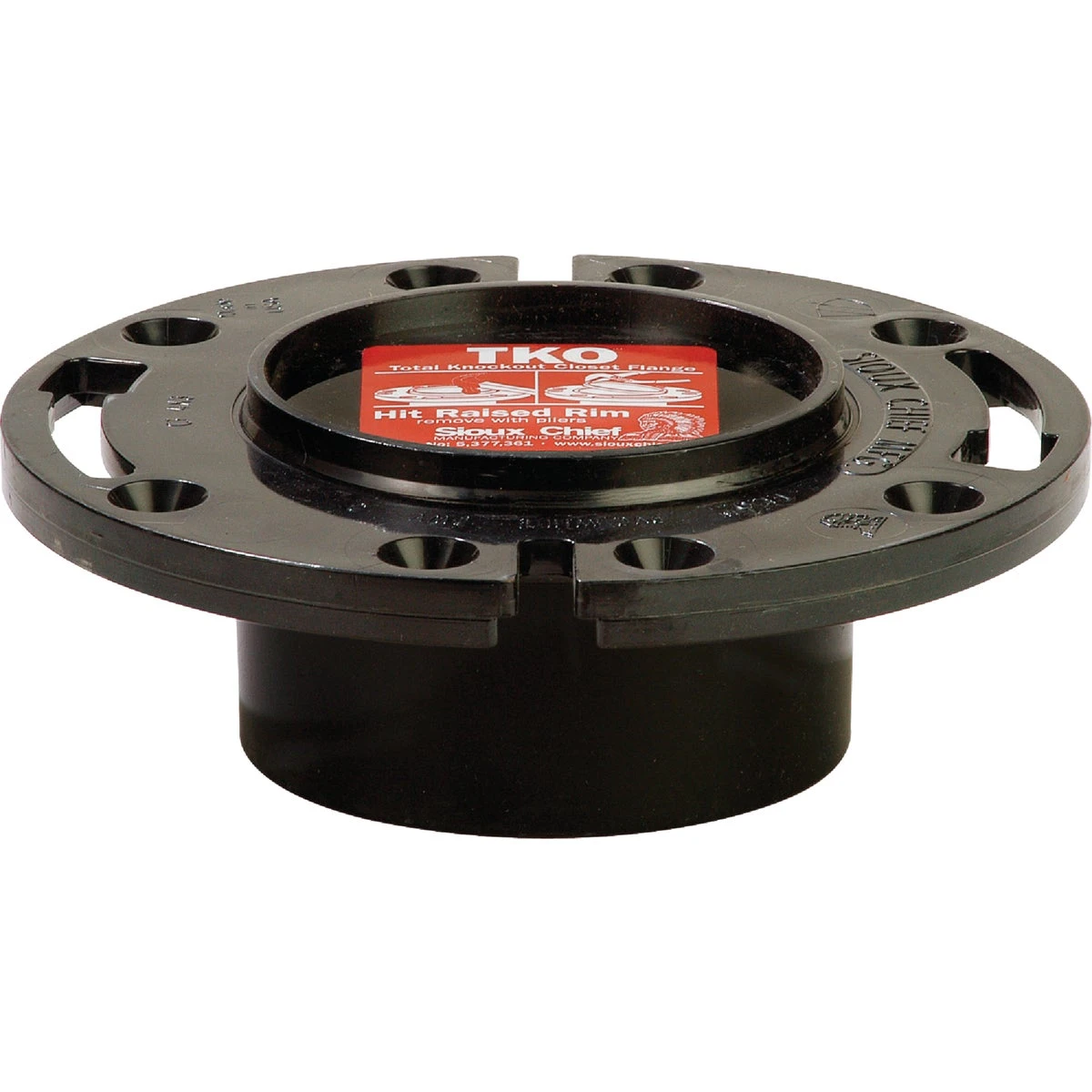 Total Knockout 3 In. Hub/inside 4 In. Abs Toilet Flange With Stainless Steel Ring