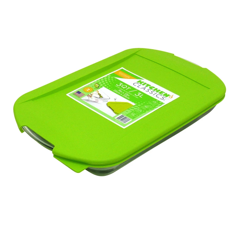 9 In. W X 13 In. L Tempered Glass Baking Dish With Lid