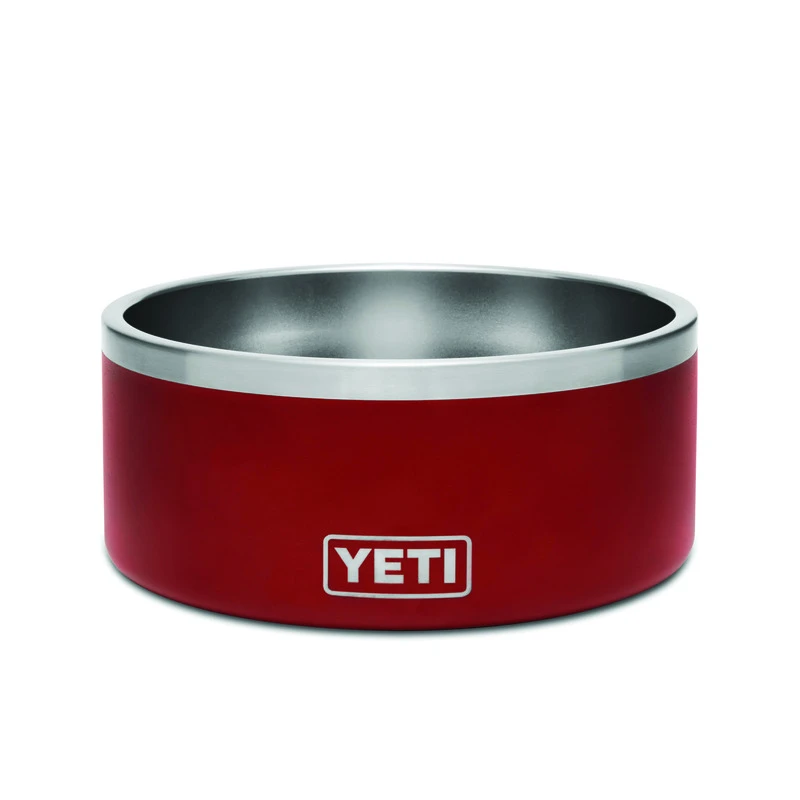 Boomer Brick Red Stainless Steel 8 Cup Dog Bowl
