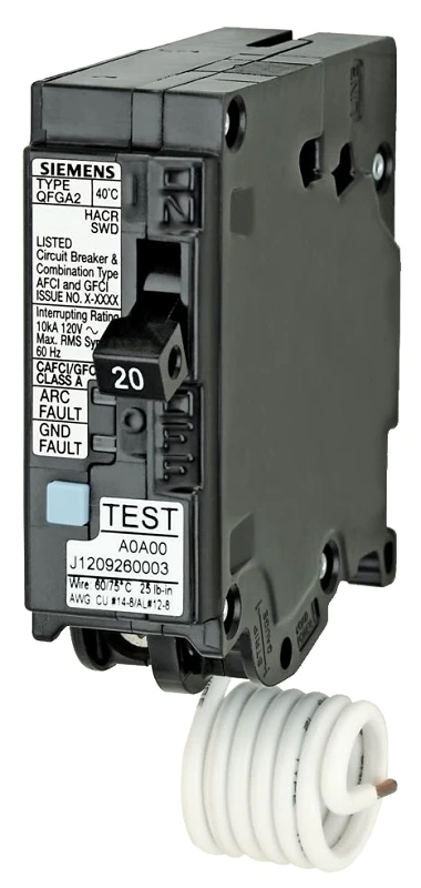 15 Amp Dual Function Single Pole Circuit Breaker Q115df