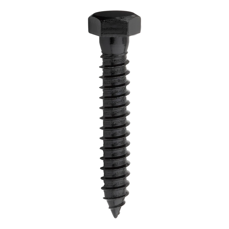 Lag Screw, Black, 1/2 x 3 In.