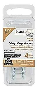 Ceiling Cup Hook White Vinyl Coated Steel 2 and 1 Quarter Inch