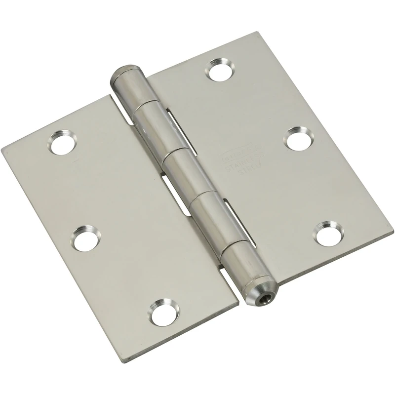 National Hardware N830-275 Door Hinge, Stainless Steel, Zinc, Non-Rising, Removable Pin, 3-1/2 in L Dimensions, 50 lb