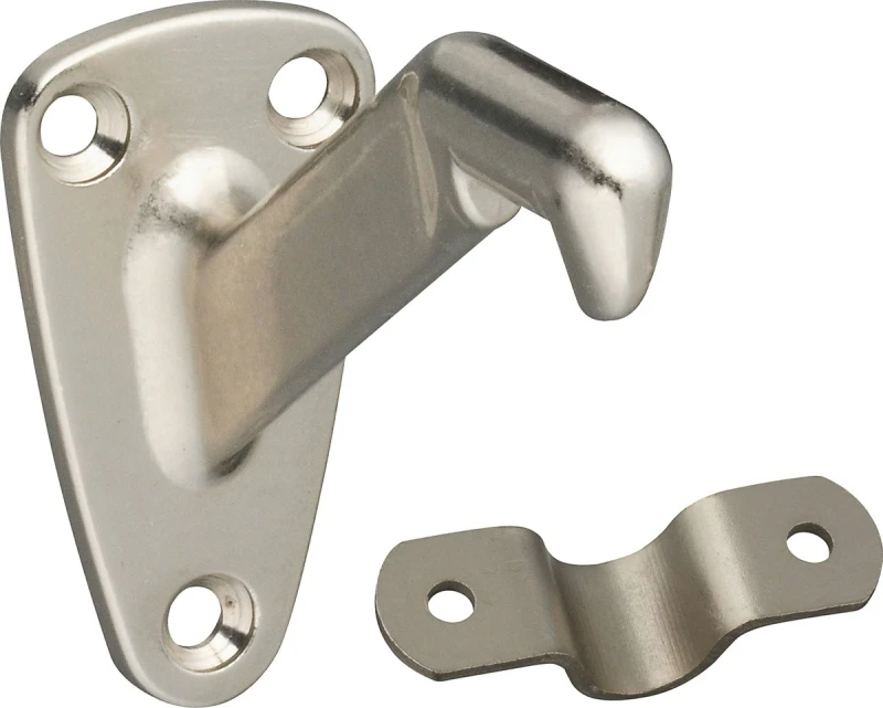Satin Nickel Handrail Bracket With Steel Strap, 3-5/16 In. Length