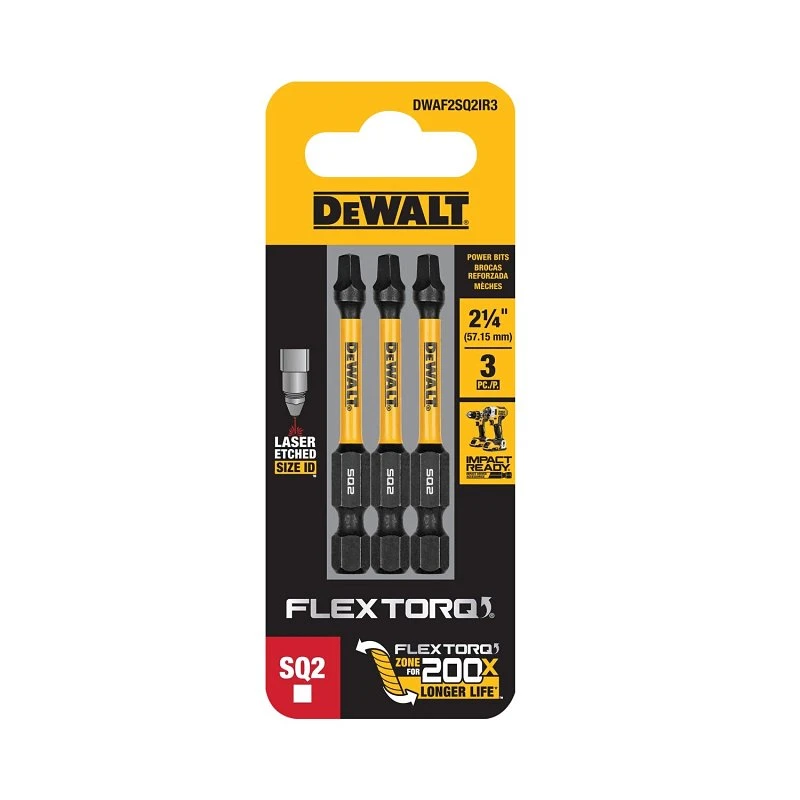 DEWALT 5-Pack FlexTorq 1/4-in x 2-in Square/Robertson Impact Driver Bit DEWALT 5-Pack FlexTorq 1/4-in x 2-in Square/Robertson Impact Driver Bit