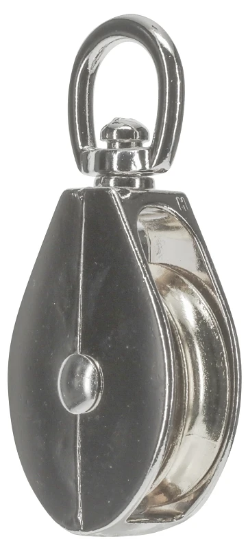 2 Inch Nickel Swivel Pulley with 55 Pound Load Capacity