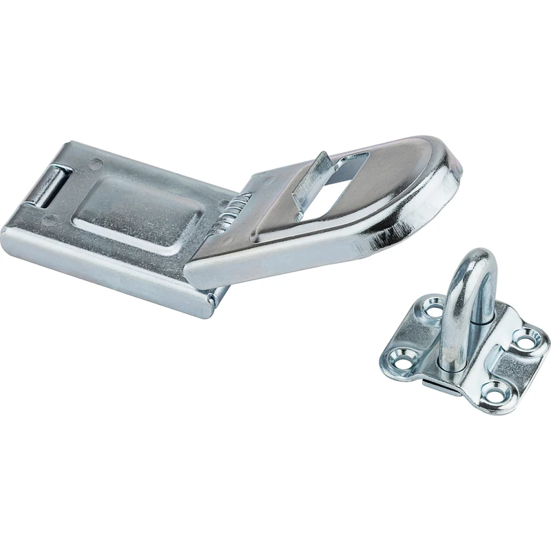 Hinged Safety Hasp, 6 and 1/2 Inches Length, Heavy Duty Steel Construction