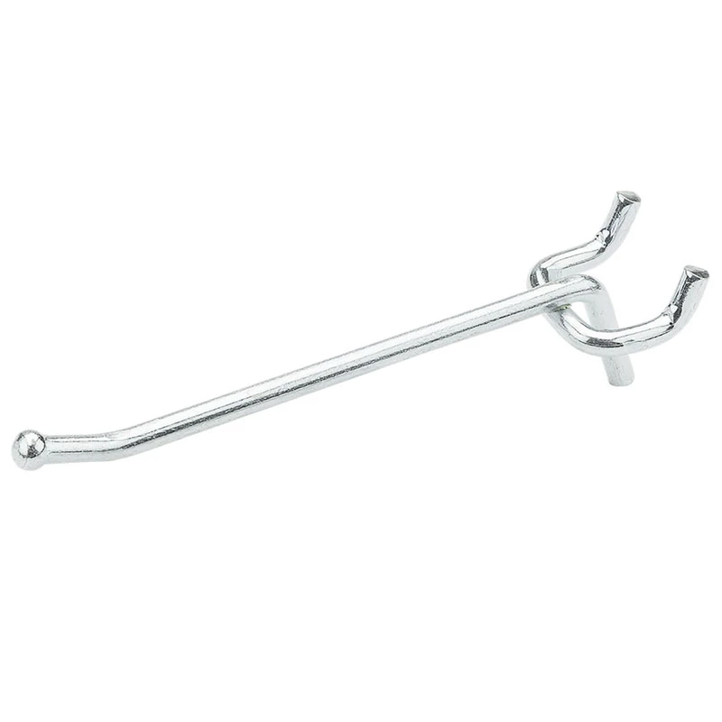 Pegboard/Wall Hook, Zinc, 4 In., 2-Pk.