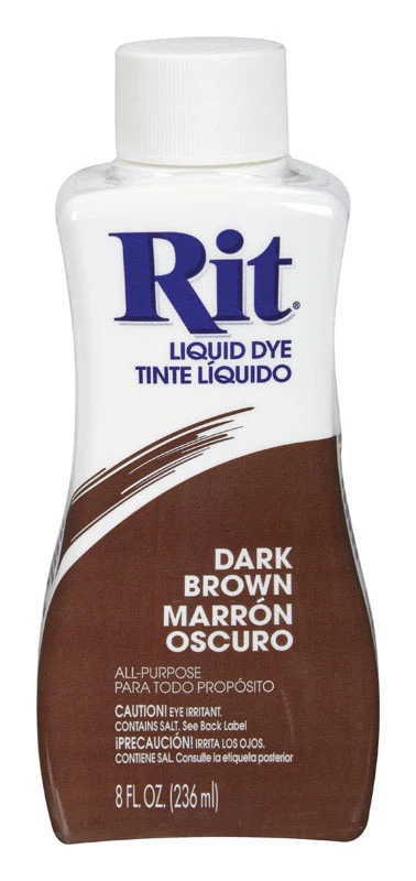 Liquid Fabric Dye in Dark Brown Color, 8 Ounce Bottle