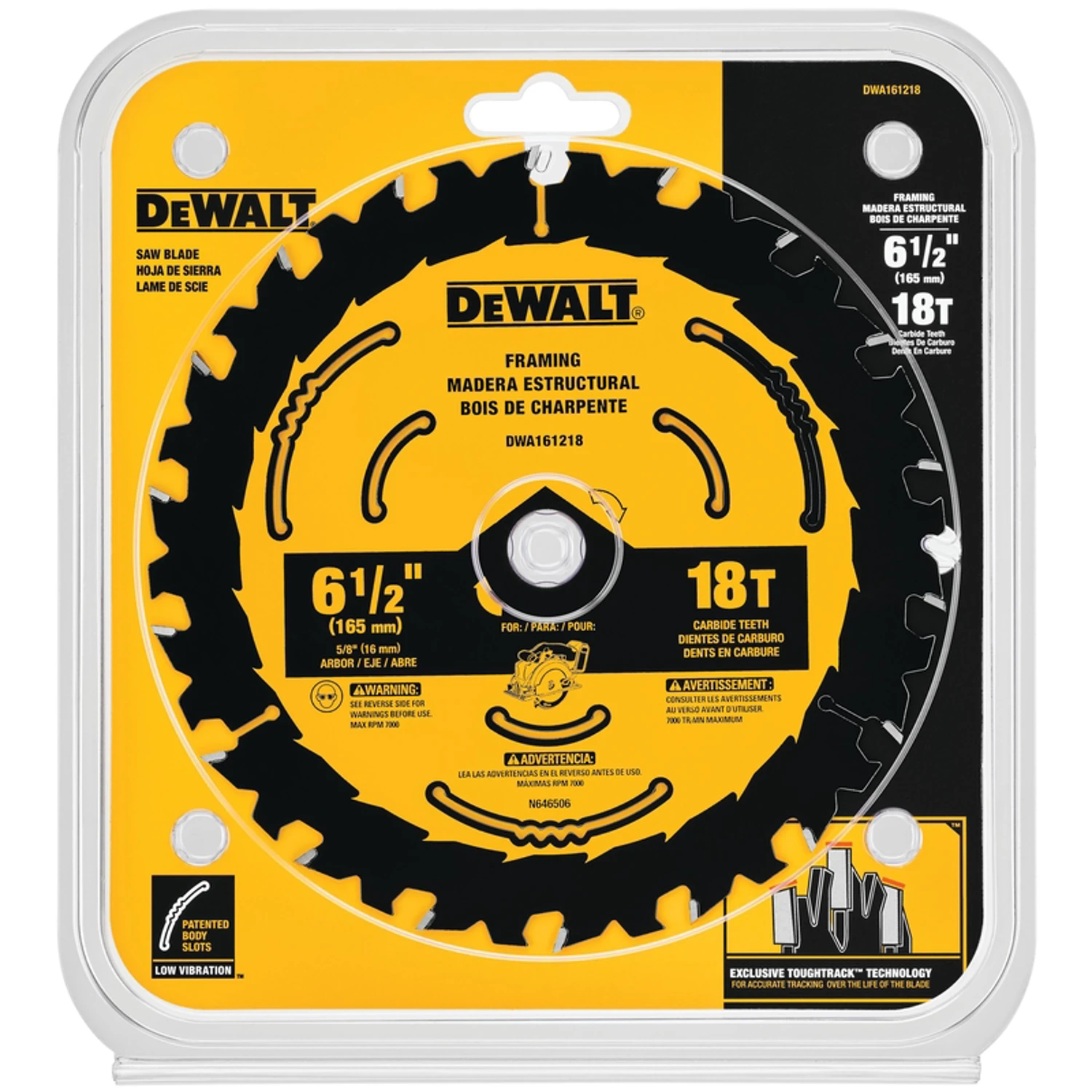 Circular Saw Blade, Tungsten Carbide, 18-Tooth x 6-1/2 In.
