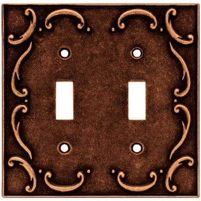 W10371-cps-u Copper Lace 2-gang Toggle Wall Plate