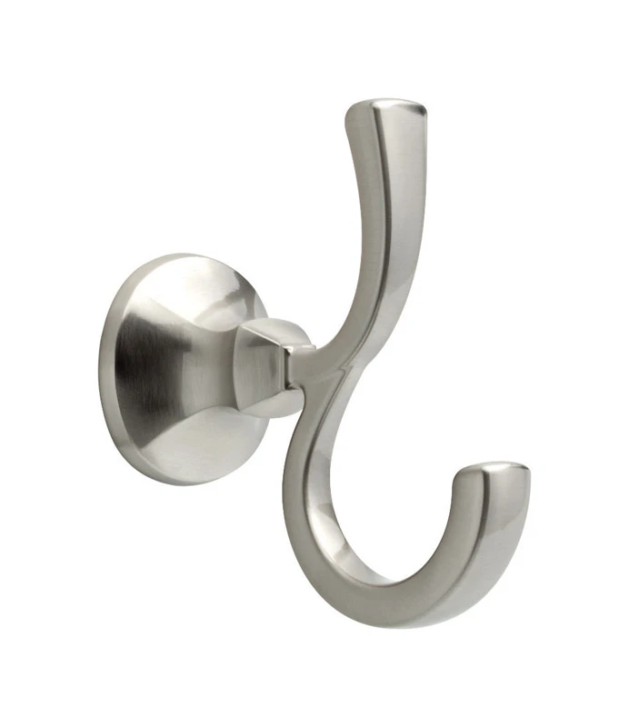 Mandara Collection Double Robe Hook, Brushed Nickel, Model 76235-bn